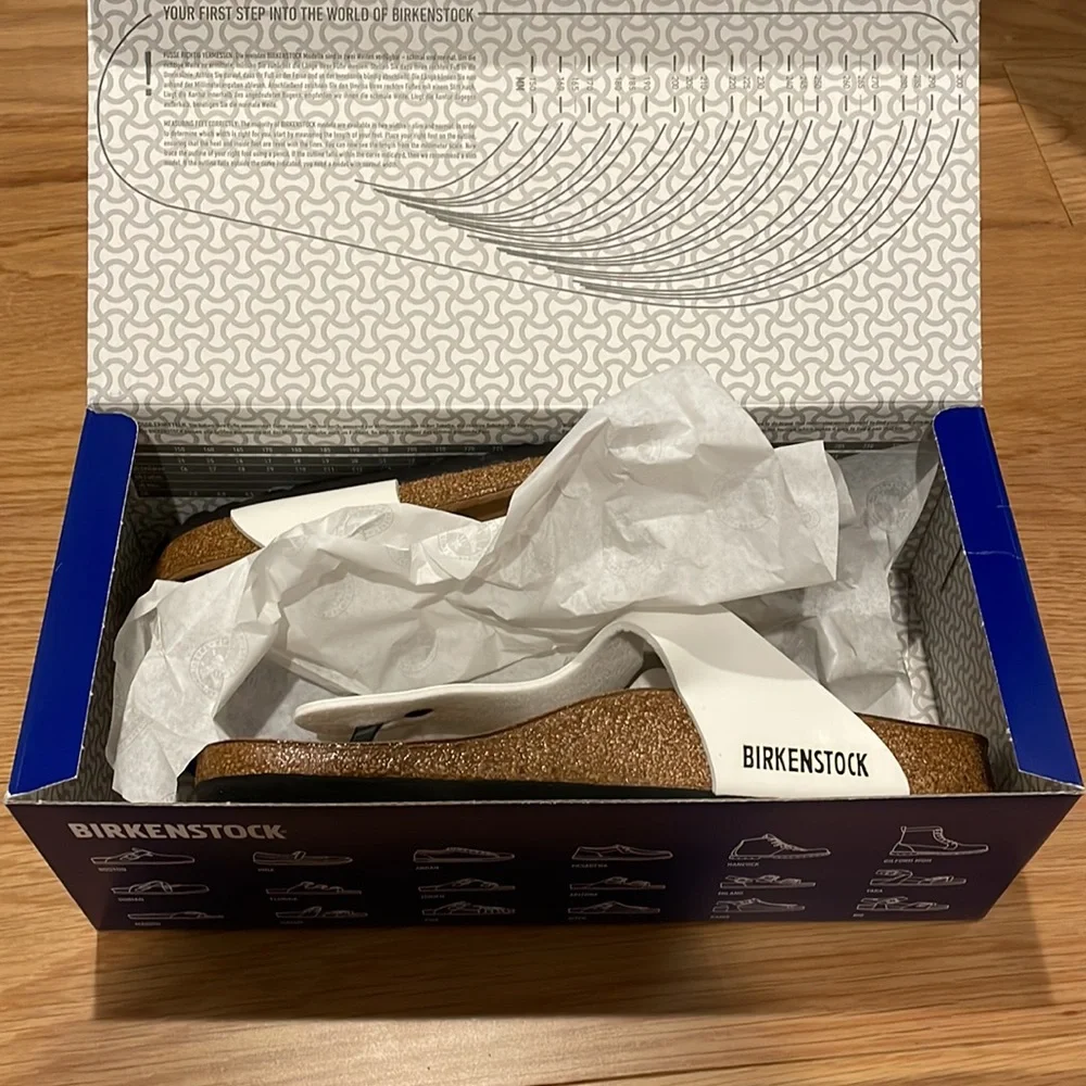 NIB Birkenstock Gizeh in Patent White, size 38 (US women’s 7) - Picture 6 of 6